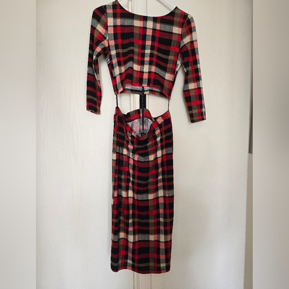 Plaid Print Dress - Picture 1 of 2